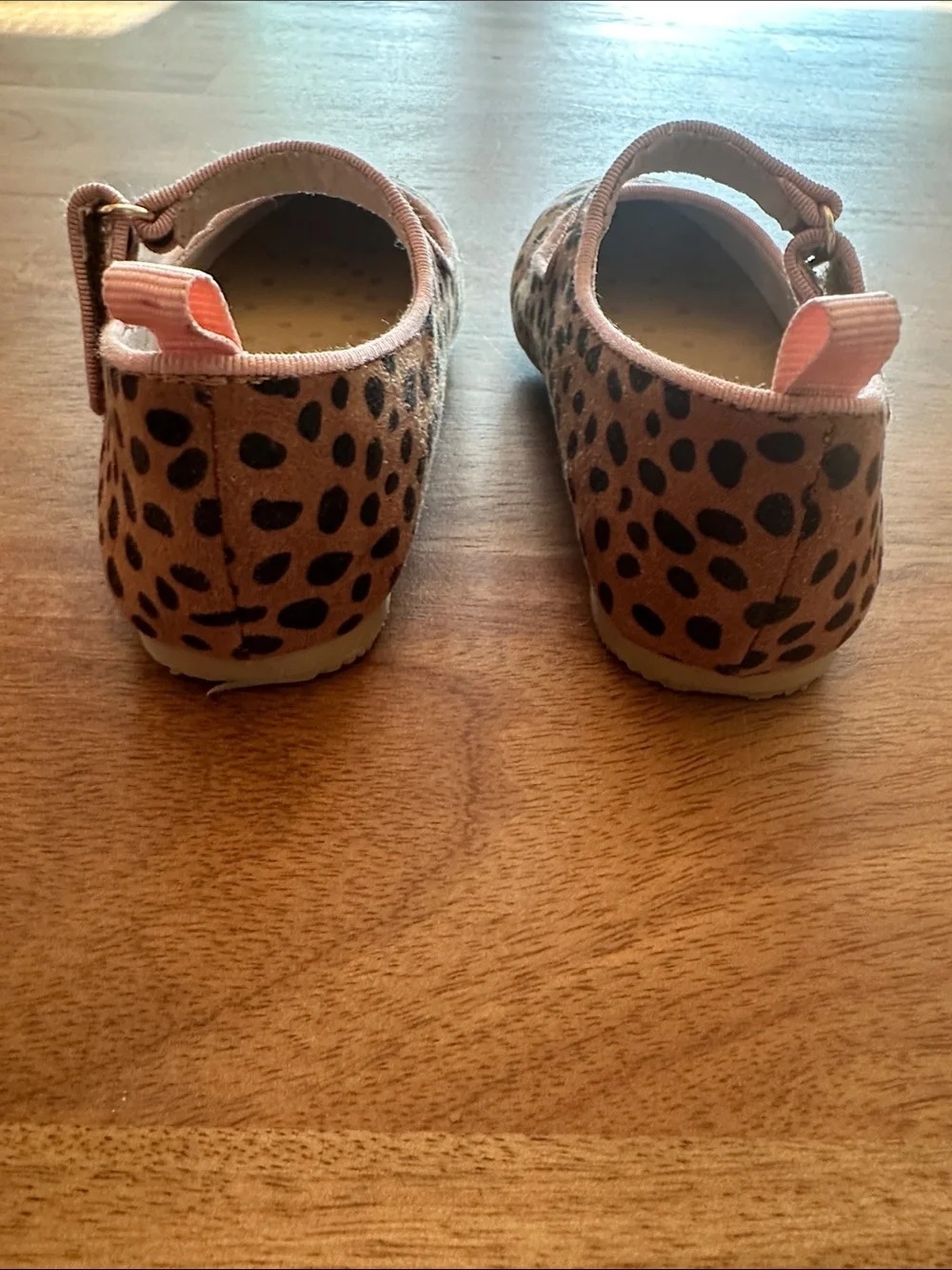 Cat & Jack Pink Trim Leopard Print Mary Jane Shoes